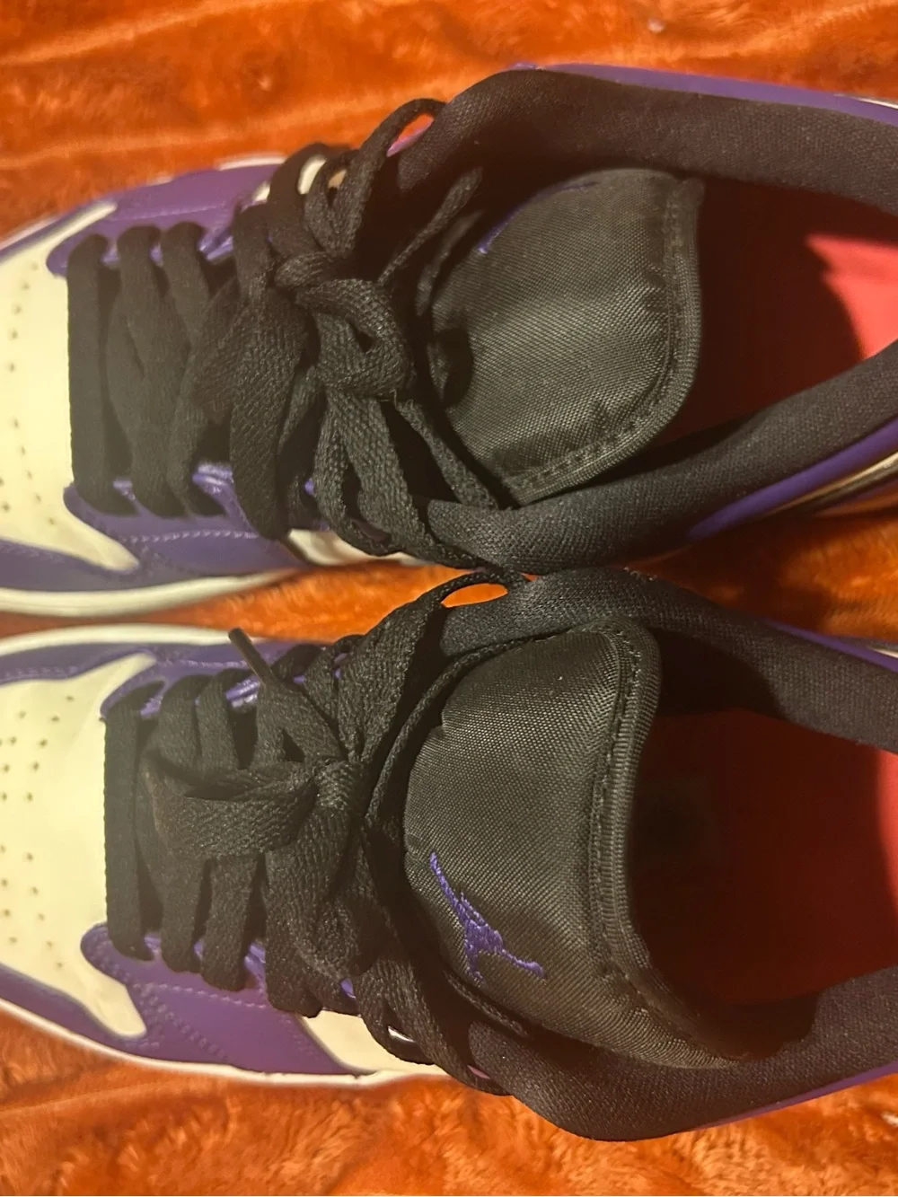 Men’s Jordan 1 Low-Top Sneakers - Purple / White / Black